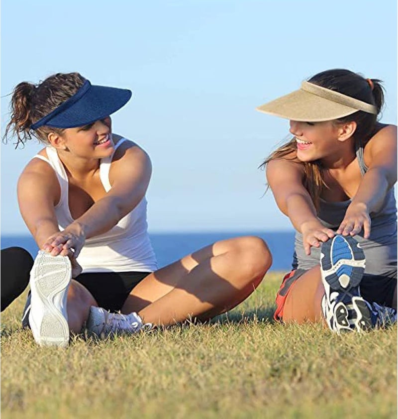 jecvxor Cloth Covered Slip-On Visor for Women, Adjustable Cap Sports Sun Visors for Men - Image 5